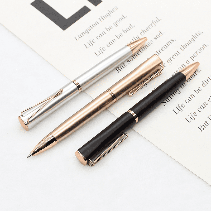 Stylo à bille en métal torsadé, stylo cadeau d'affaires avec Logo personnalisé
