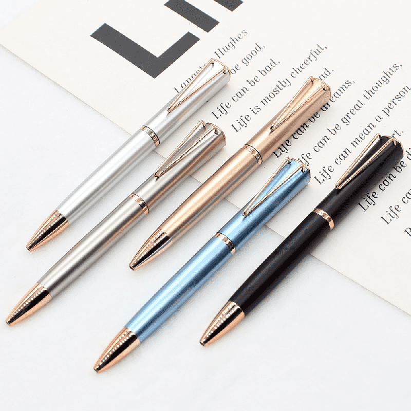 Stylo à bille en métal torsadé, stylo cadeau d'affaires avec Logo personnalisé