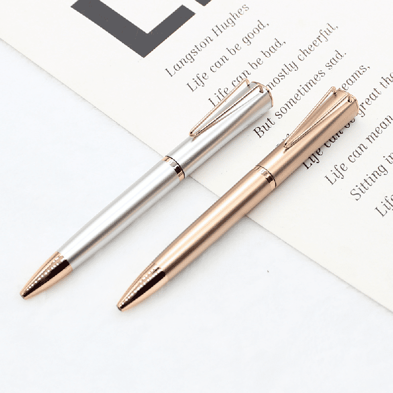 Stylo à bille en métal torsadé, stylo cadeau d'affaires avec Logo personnalisé
