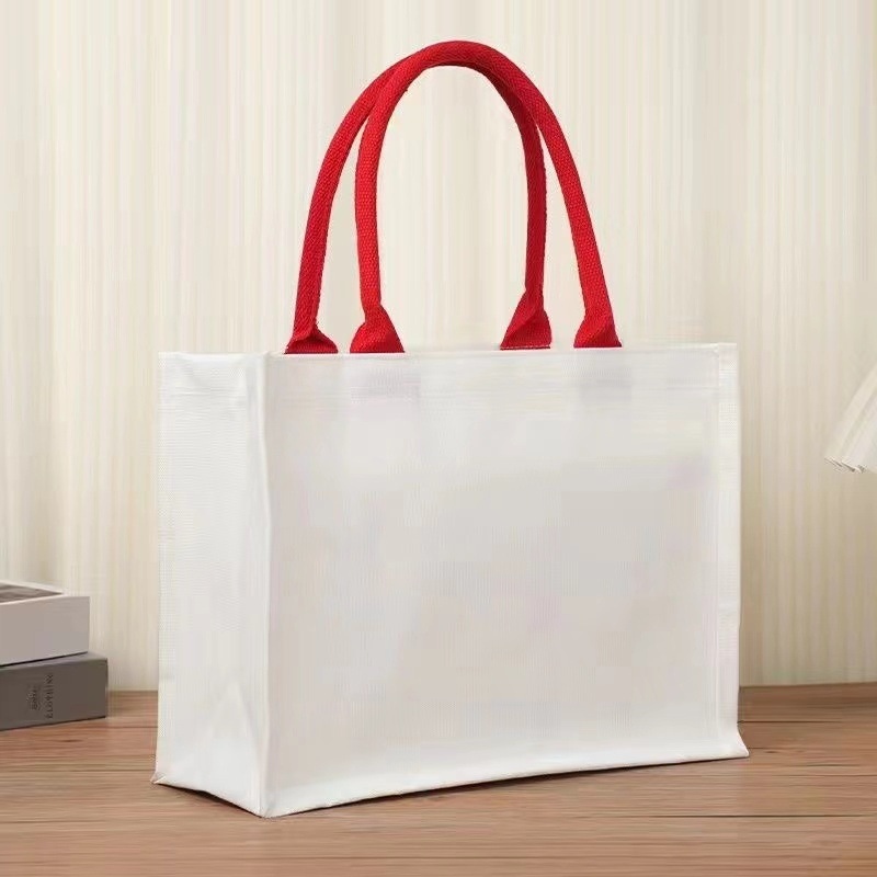 Sac fourre-tout cadeau personnalisé en toile à poignées contrastées