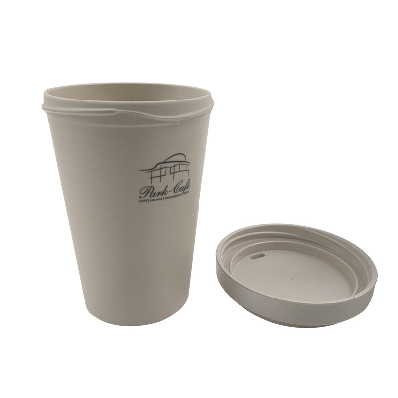 Tasse à café réutilisable en fibre de bambou avec couvercle en poudre de bambou