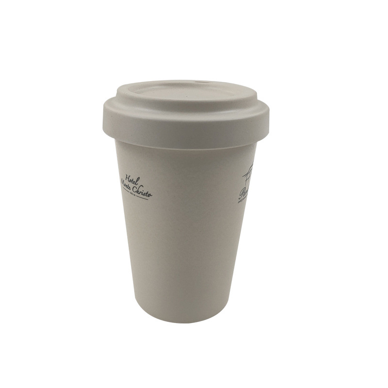 Tasse à café réutilisable en fibre de bambou avec couvercle en poudre de bambou