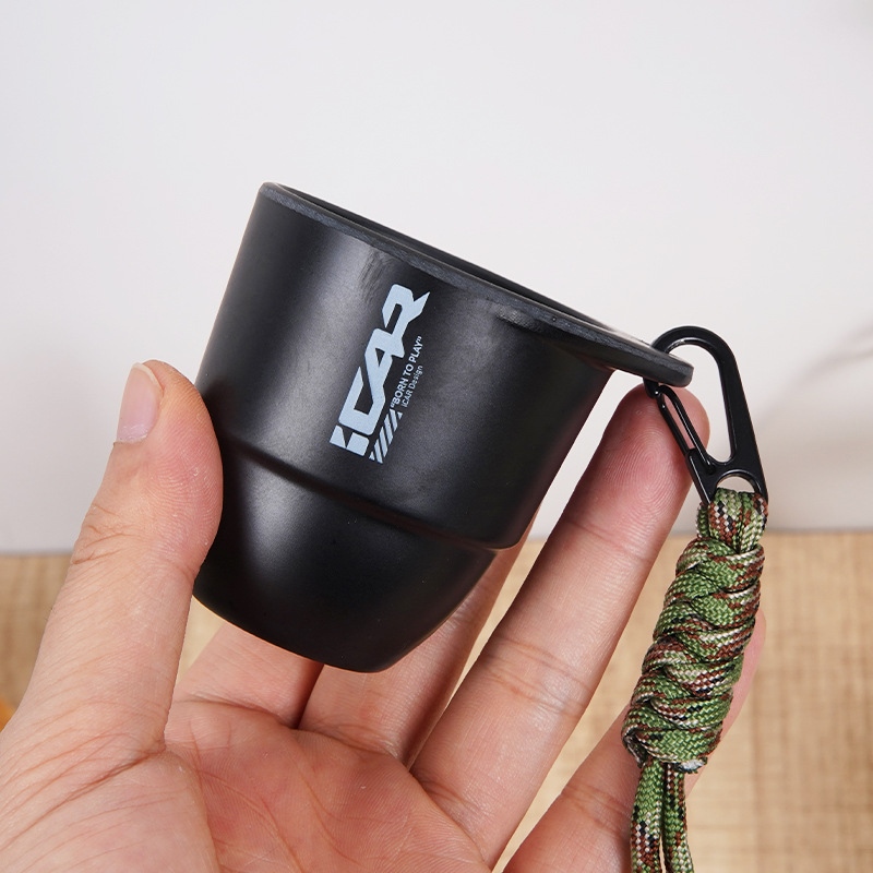 Mini tasse de voyage extérieure à cou suspendu en fibre de bambou personnalisée