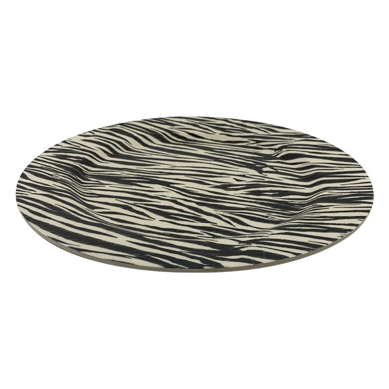 Assiette en fibre de bambou imprimé zèbre