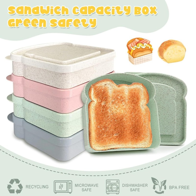 Boîte à lunch sandwich à la paille de blé Boîte à lunch sandwich à la paille de blé