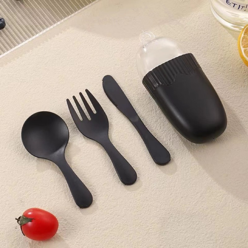Ensemble de couverts portables pour enfants en PP avec étui de rangement