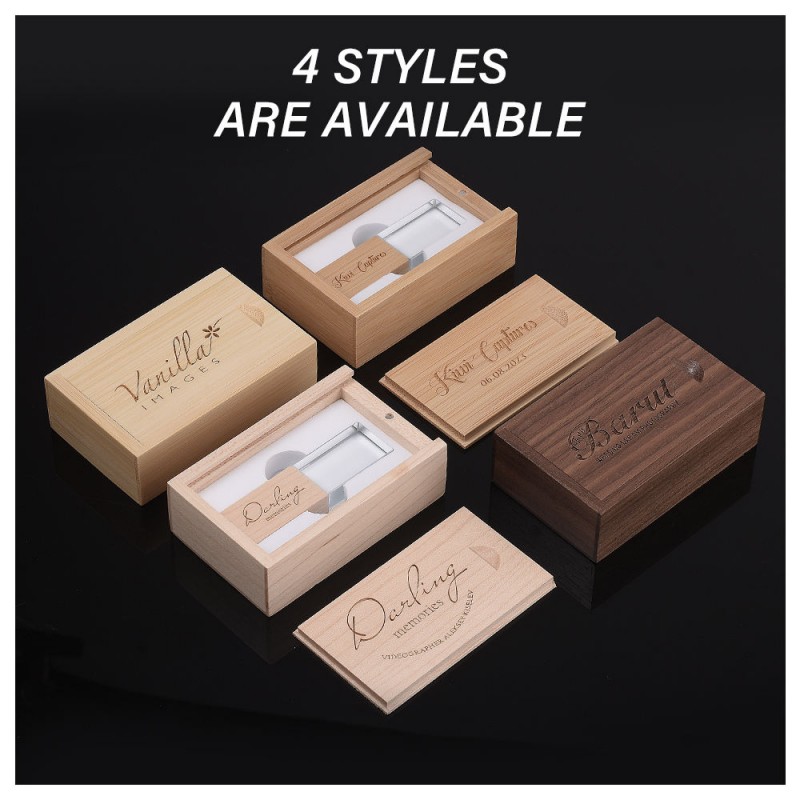Clé USB en bois de cristal personnalisée