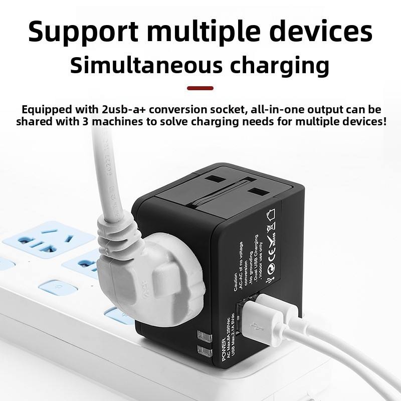 Adaptateur de voyage universel avec deux ports USB