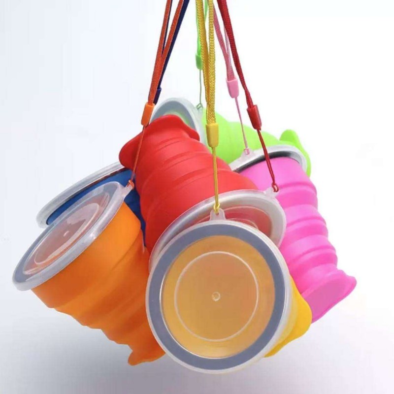 Tasse de voyage pliable portable en silicone