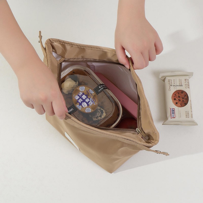 Sac à lunch en nylon pliable avec logo personnalisé Sac à lunch en nylon pliable avec logo personnalisé