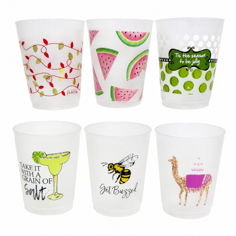 Tasse de stade en plastique givré avec logo personnalisé 16oz
