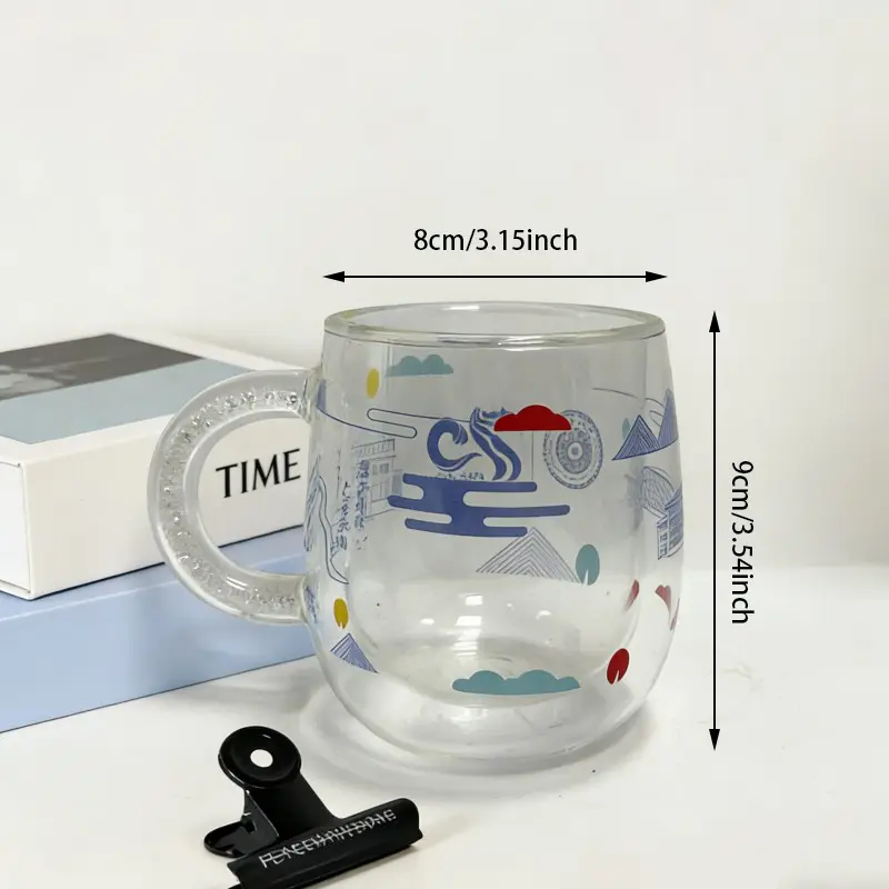 Tasse en verre commémorative personnalisée à double paroi