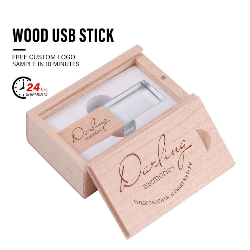 Clé USB en bois de cristal personnalisée