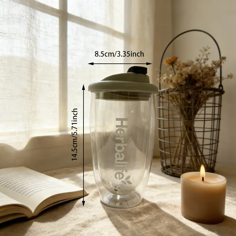 Shaker nutritionnel en verre à double paroi personnalisé