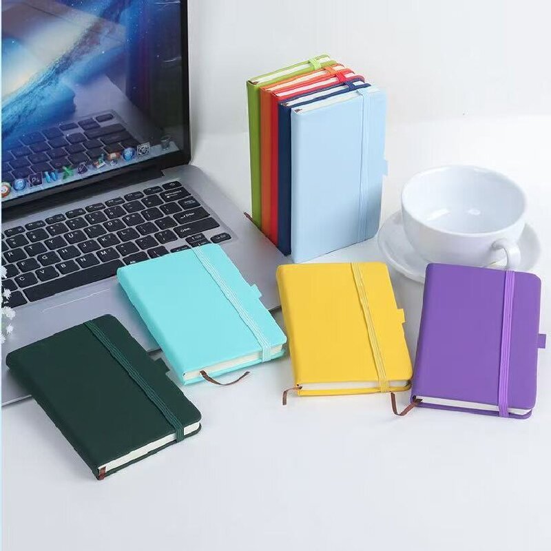 Carnet d'affaires avec bande élastique en cuir PU avec logo personnalisé A5