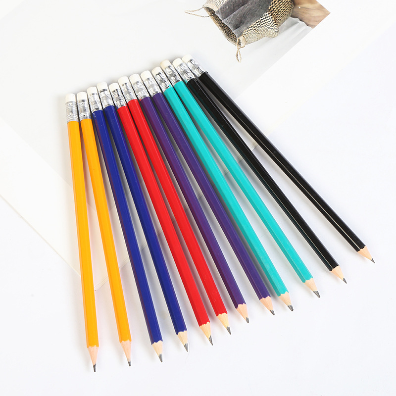 Crayons HB en bois imprimés sur mesure avec gomme en caoutchouc