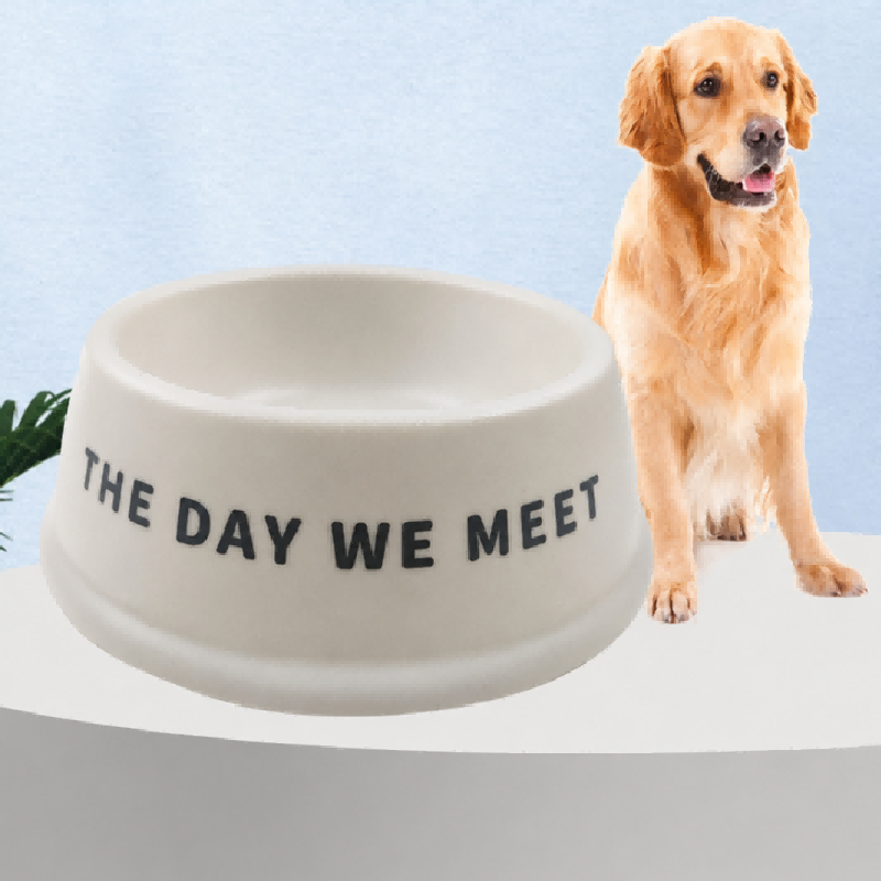 Bol pour animaux de compagnie avec logo personnalisé en fibre de bambou dégradable Bol pour animaux de compagnie avec logo personnalisé en fibre de bambou dégradable