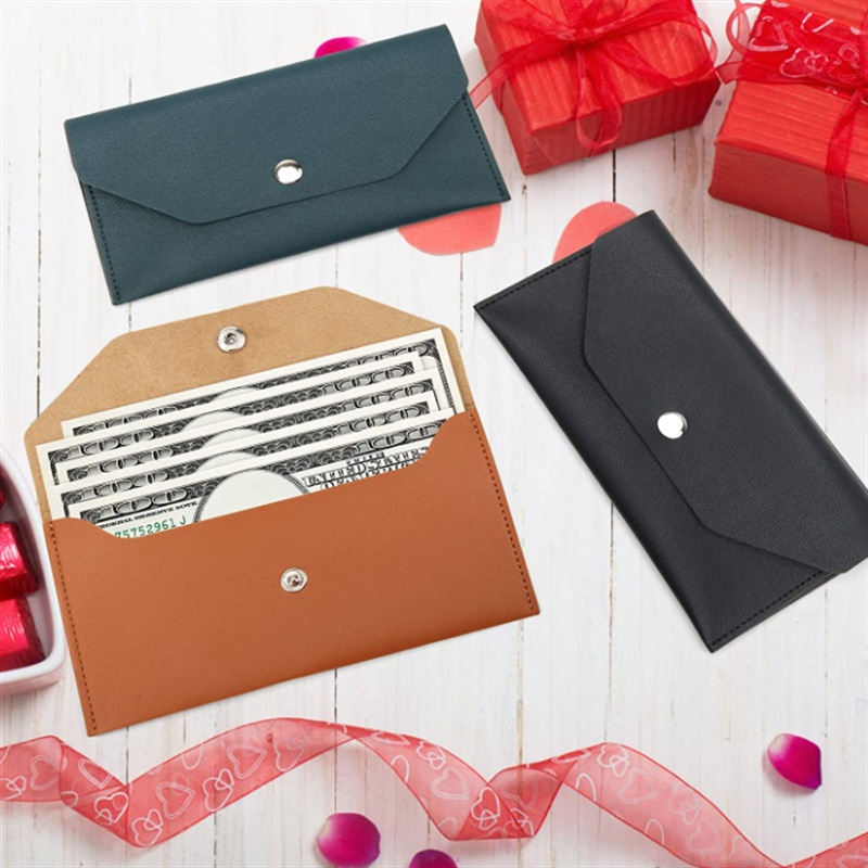 Porte-cartes en cuir PU de style enveloppe