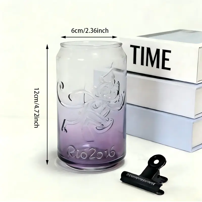 Gradually Changing Purple Embossed Glass Tumbler