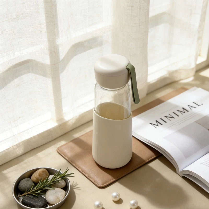 Portable Glass Water Bottle With Detachable Sleeve