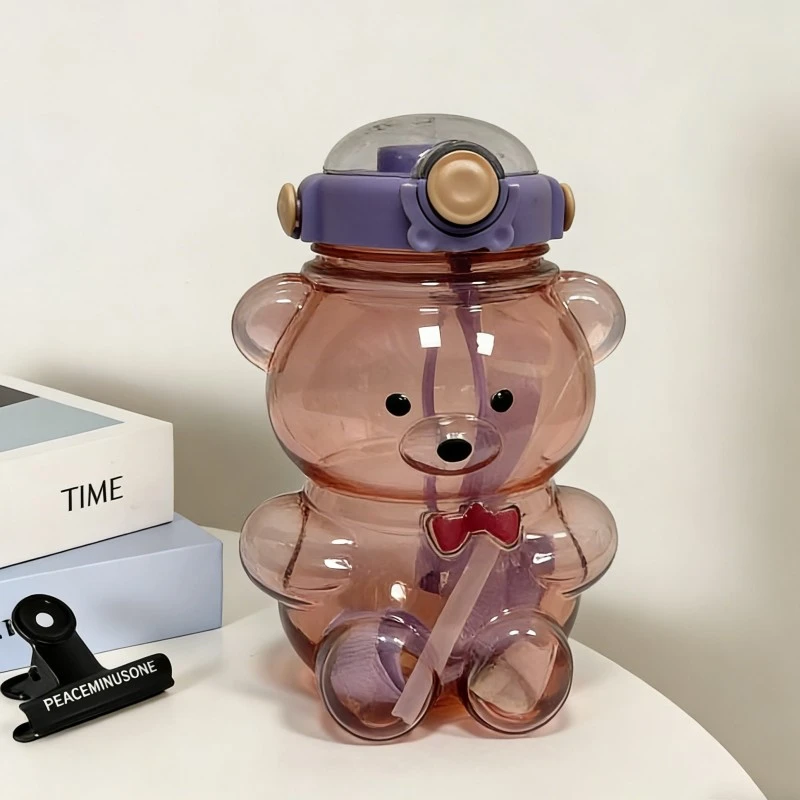 Teddy Bear Shaped Plastic Water Bottle