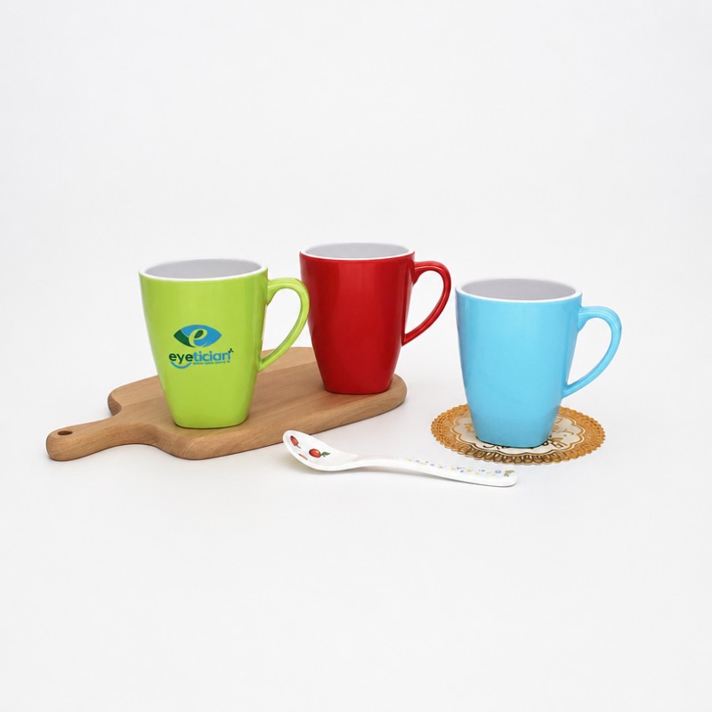 Tasse à café en céramique avec logo personnalisé bicolore