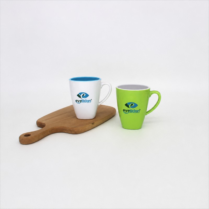 Tasse à café en céramique avec logo personnalisé bicolore