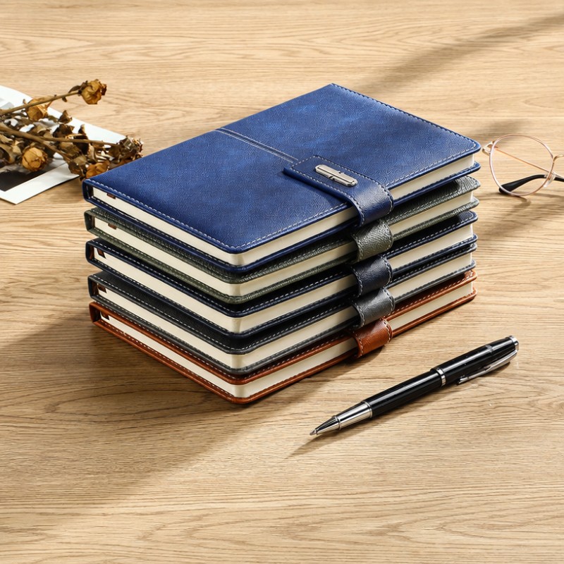 Carnet de notes personnalisé avec logo personnalisé en cuir PU avec boucle en métal Carnet de notes personnalisé avec logo personnalisé en cuir PU avec boucle en métal