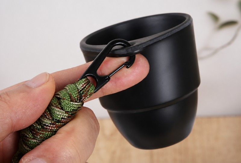 Mini tasse de voyage extérieure à cou suspendu en fibre de bambou personnalisée