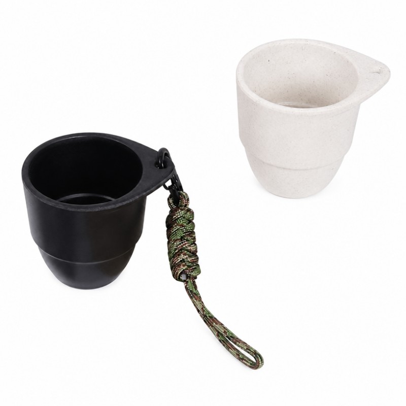 Mini tasse de voyage extérieure à cou suspendu en fibre de bambou personnalisée
