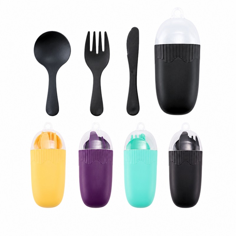 Ensemble de couverts portables pour enfants en PP avec étui de rangement