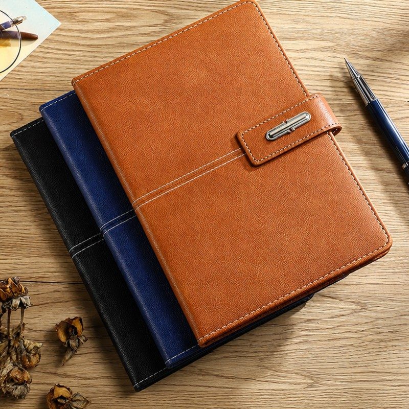 Carnet de notes personnalisé avec logo personnalisé en cuir PU avec boucle en métal