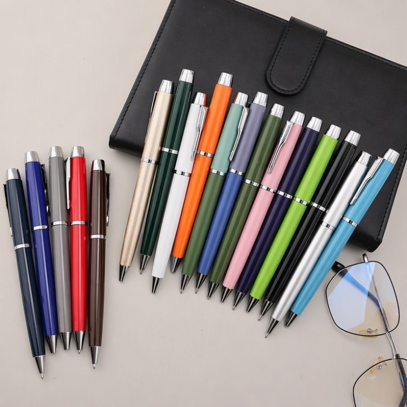 Stylo à bille à clic en métal, Logo personnalisé, stylo cadeau pour bureau d'affaires