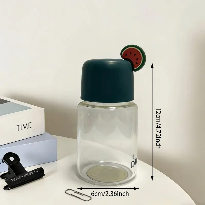 Mini bouteille d'eau en verre avec poignée en silicone pour pastèque
