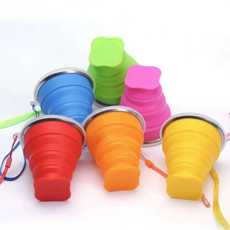 Tasse de voyage pliable portable en silicone