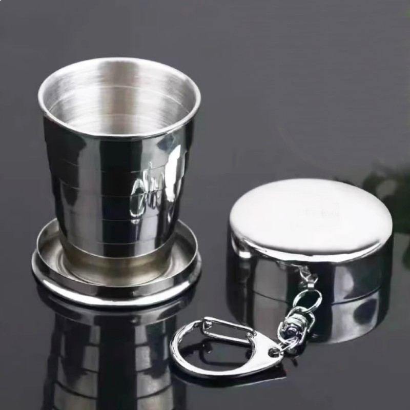 Tasse de voyage pliable portable en acier inoxydable