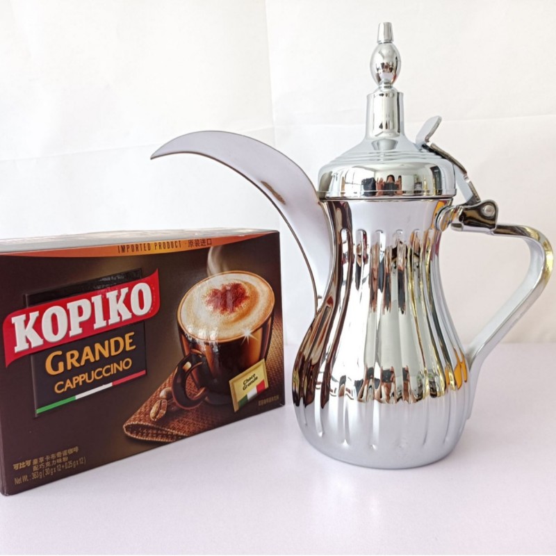 Pot Dallah arabe en acier inoxydable, serveur de thé à café du moyen-orient Pot Dallah arabe en acier inoxydable, serveur de thé à café du moyen-orient