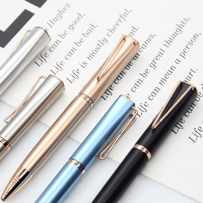Stylo à bille en métal torsadé, stylo cadeau d'affaires avec Logo personnalisé