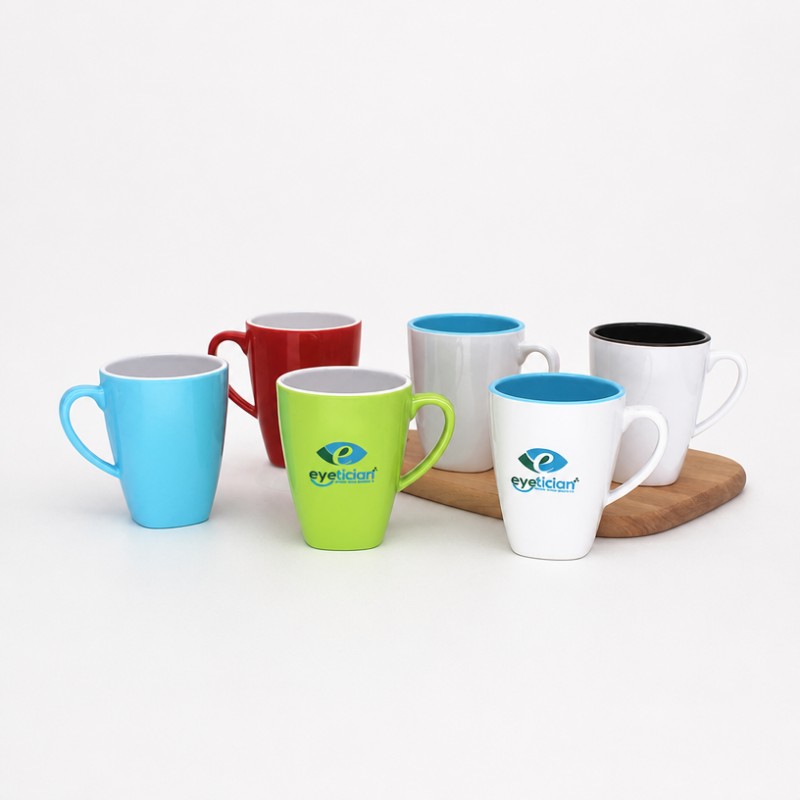 Tasse à café en céramique avec logo personnalisé bicolore