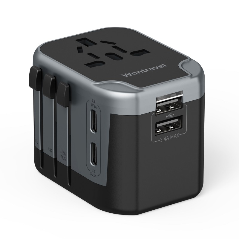 Adaptateur de voyage international universel tout-en-un pour une utilisation mondiale