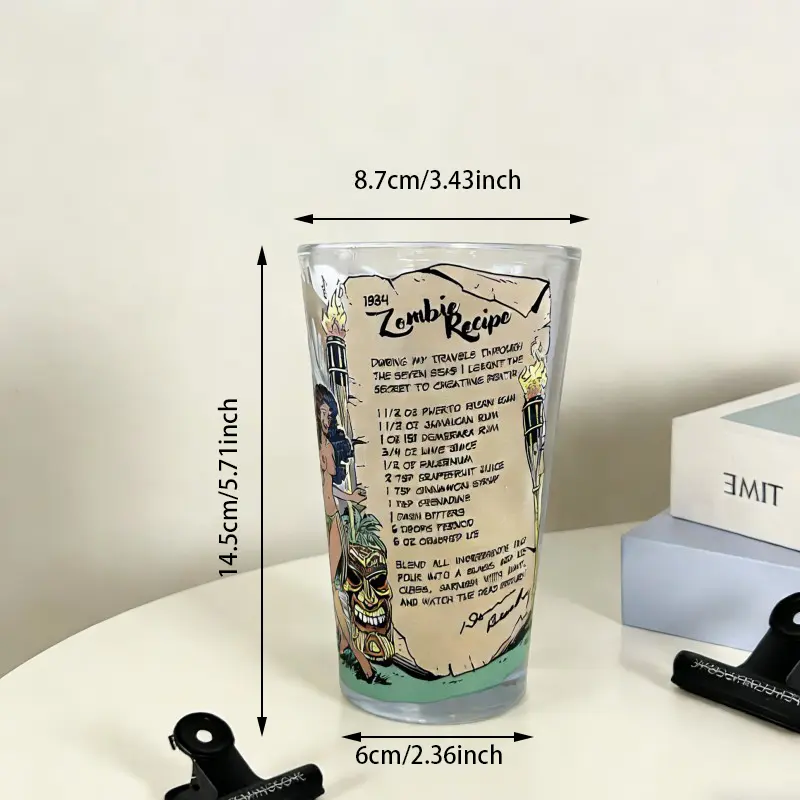 verres à pinte à imprimé bande dessinée zombie vintage