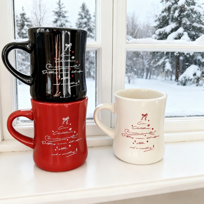 Tasse à café en céramique avec logo personnalisé en forme de taille